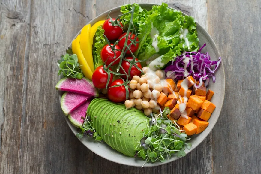 Healthy nutrient rich foods that support stronger hair and natural hair growth.